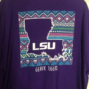 New World Graphics purple Louisiana State University cotton t-shirt XXL